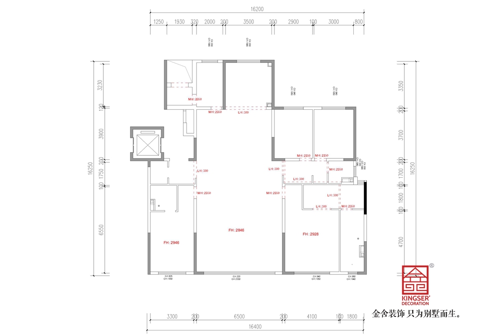 中海峯叁號(hào)院235平米裝修戶型解析